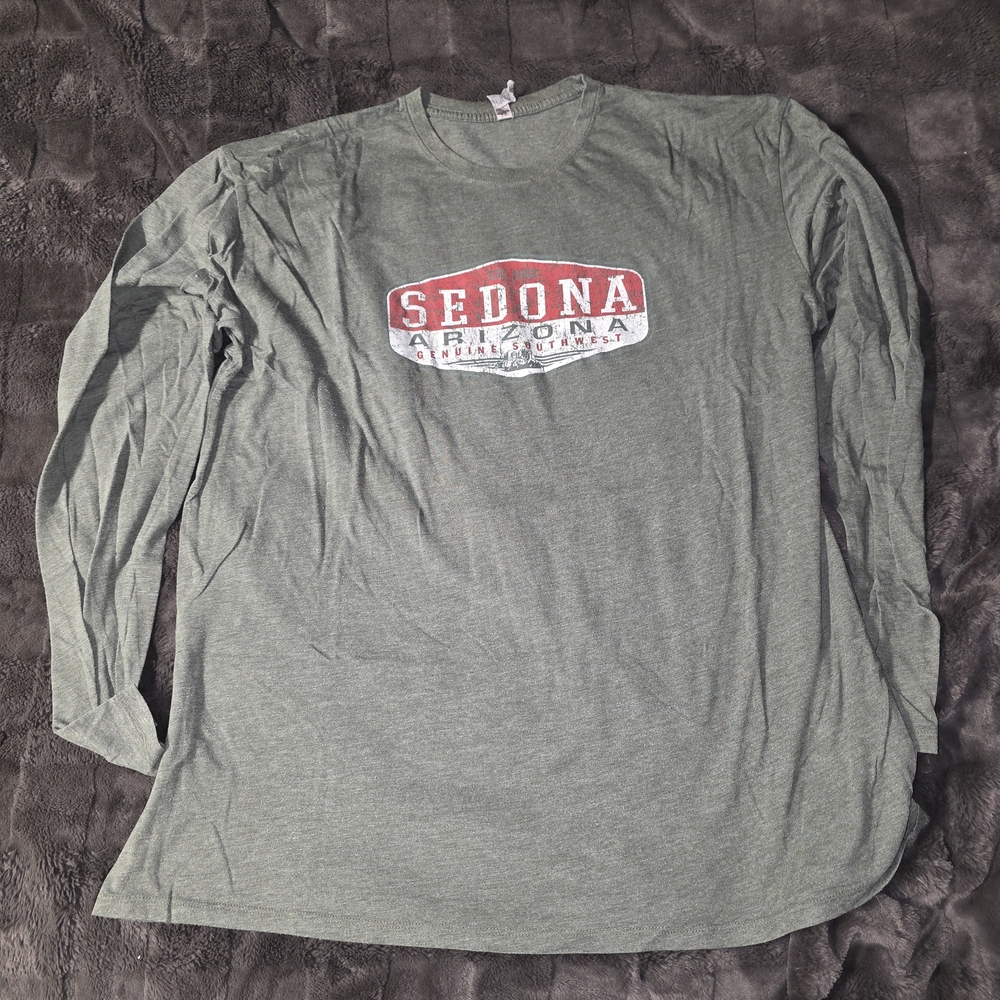 Arizona Men's Long Sleeve Graphic Tee - Olive Green